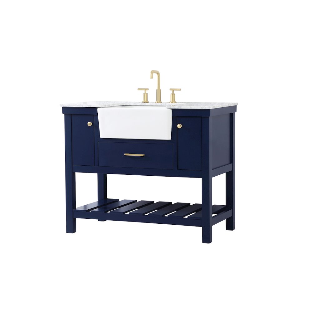 42 inch Single bathroom vanity in blue