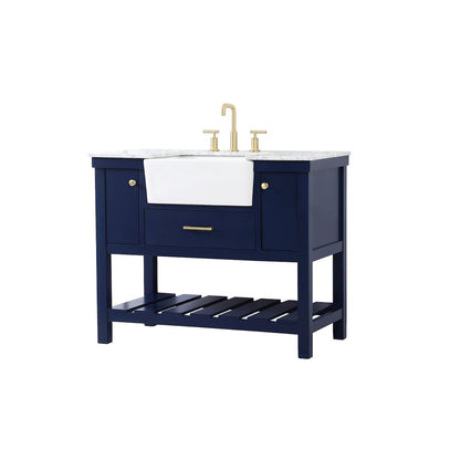 42 inch Single bathroom vanity in blue