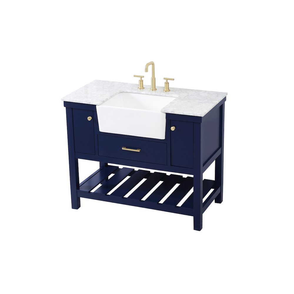 42 inch Single bathroom vanity in blue