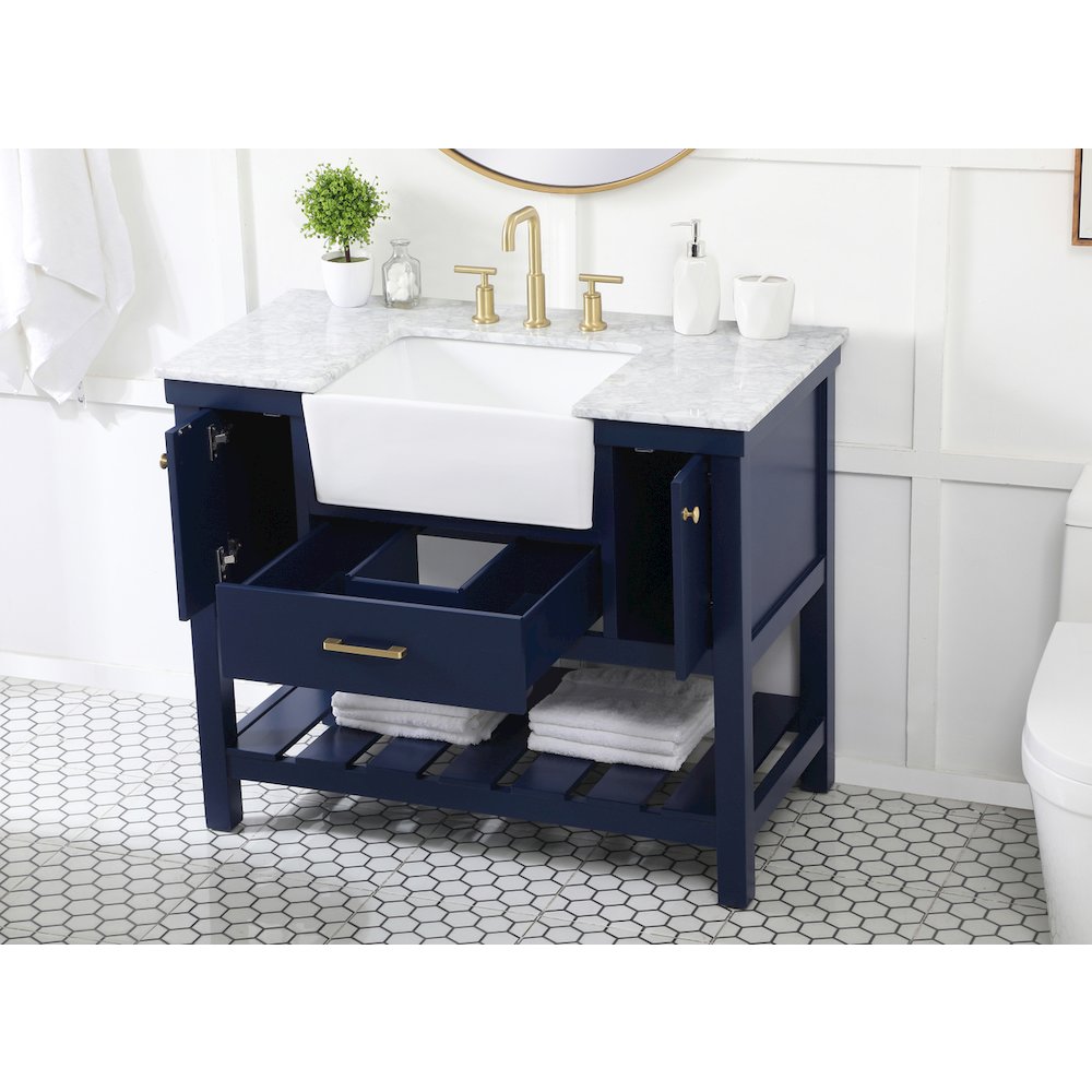 42 inch Single bathroom vanity in blue
