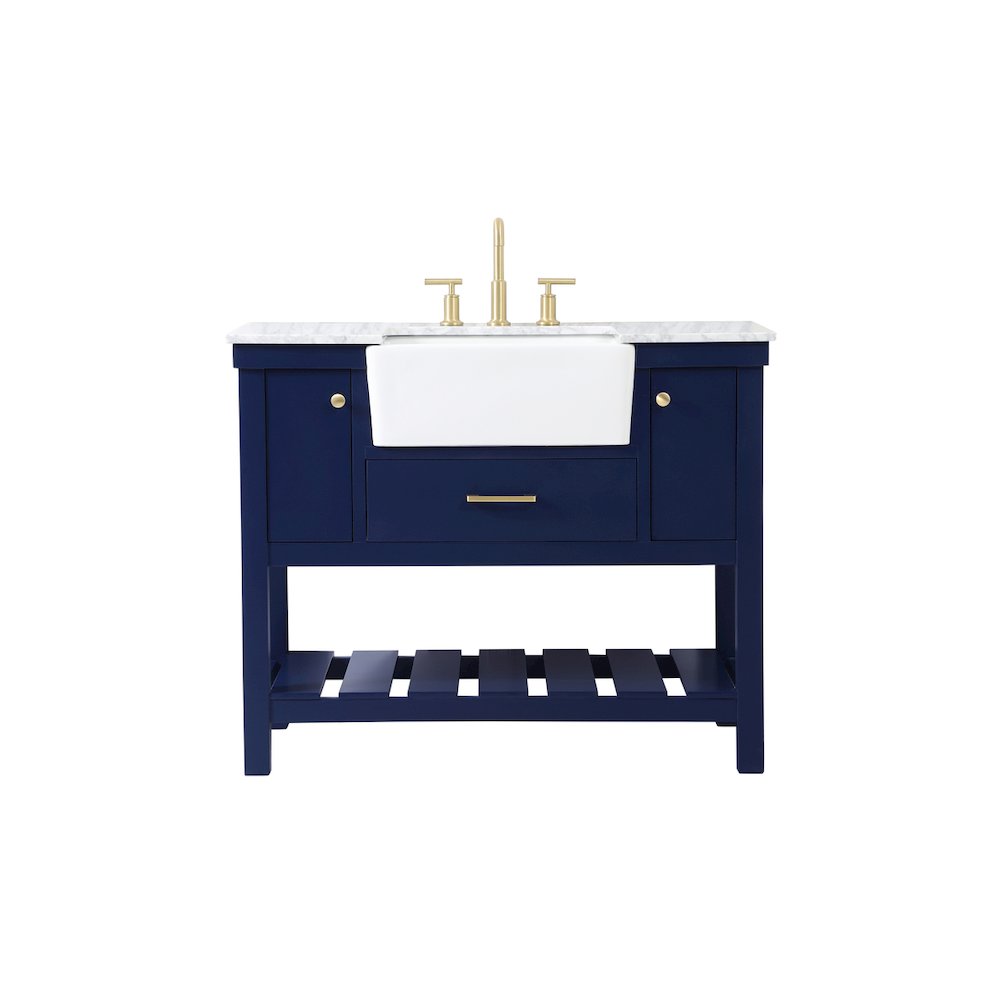 42 inch Single bathroom vanity in blue