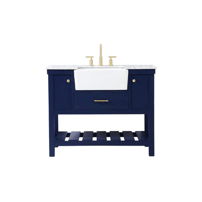 42 inch Single bathroom vanity in blue