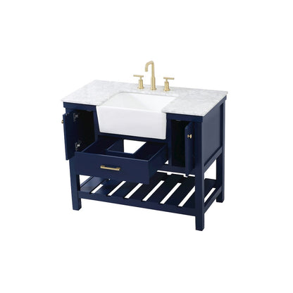 42 inch Single bathroom vanity in blue
