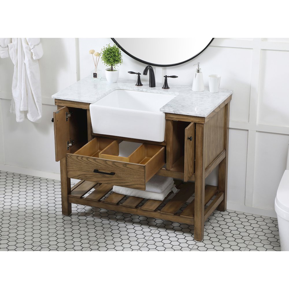 42 inch Single bathroom vanity in driftwood
