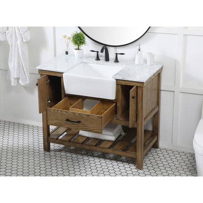 42 inch Single bathroom vanity in driftwood