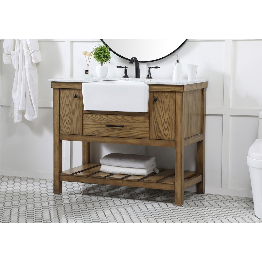 42 inch Single bathroom vanity in driftwood