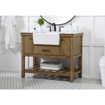 42 inch Single bathroom vanity in driftwood
