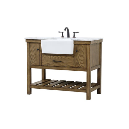 42 inch Single bathroom vanity in driftwood