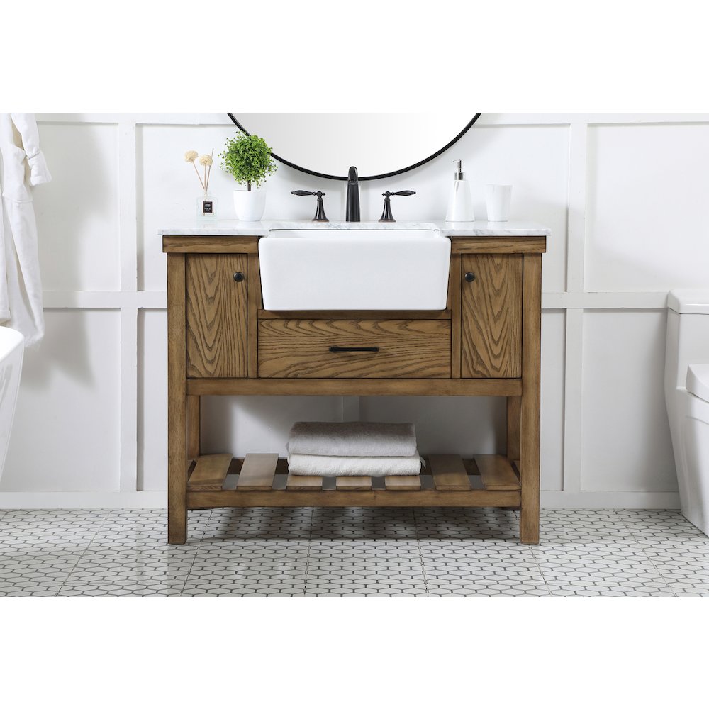 42 inch Single bathroom vanity in driftwood