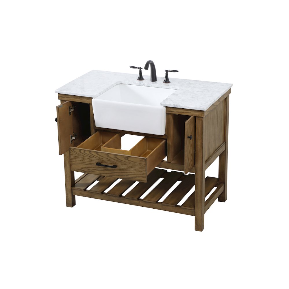 42 inch Single bathroom vanity in driftwood