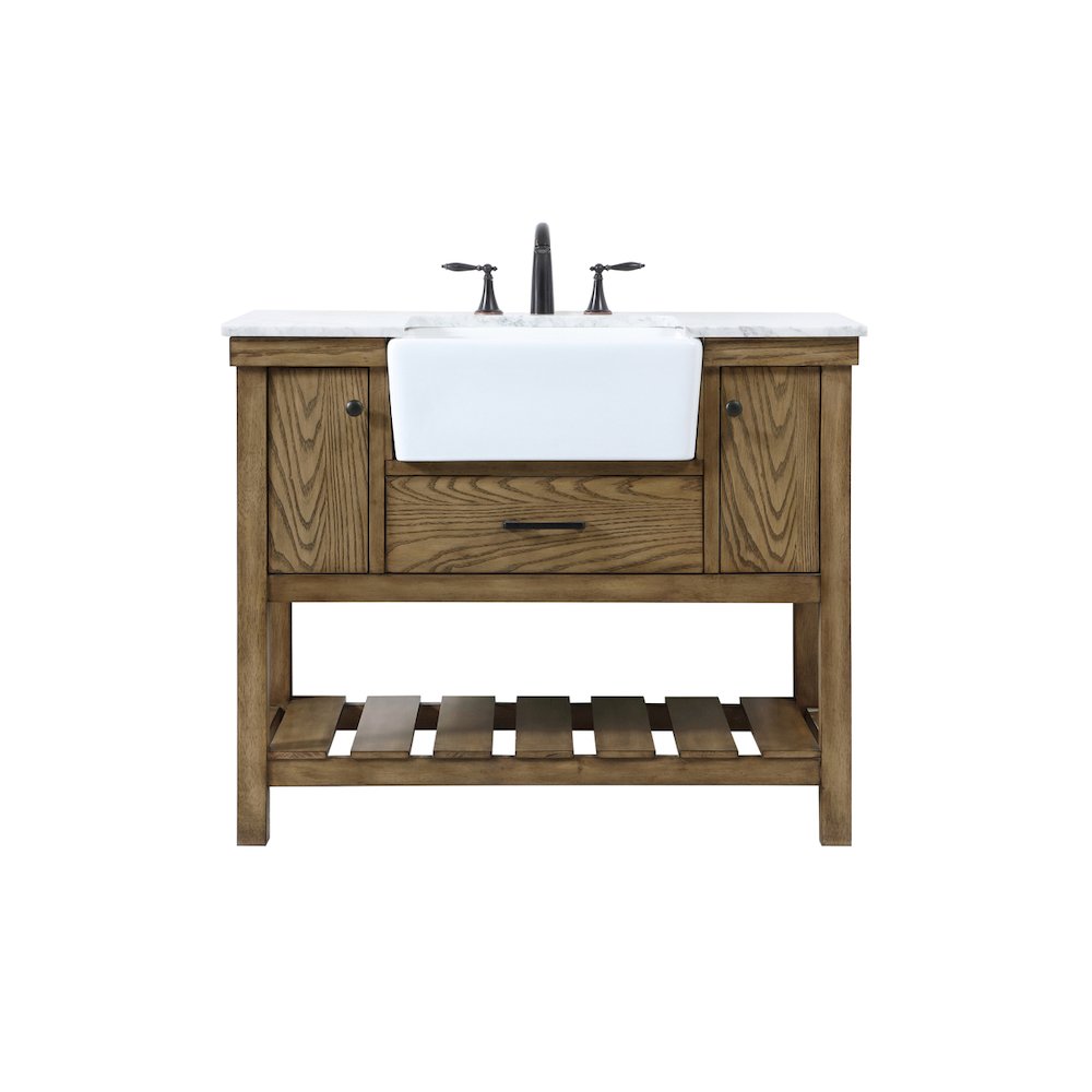 42 inch Single bathroom vanity in driftwood