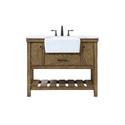 42 inch Single bathroom vanity in driftwood