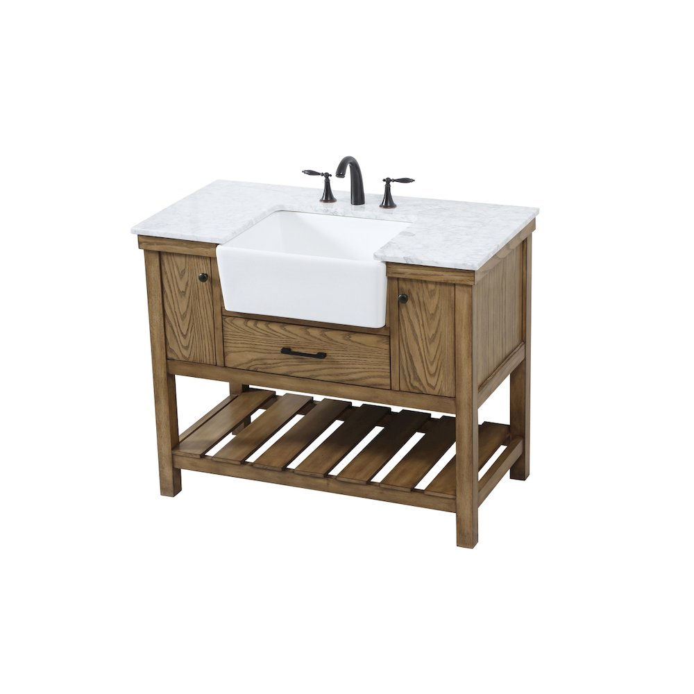 42 inch Single bathroom vanity in driftwood