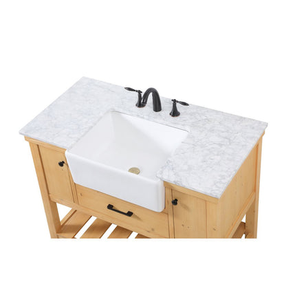 42 inch Single bathroom vanity in natural wood