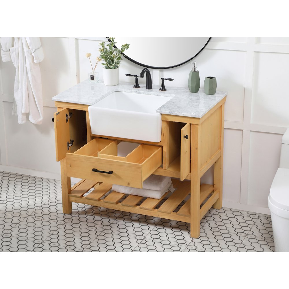 42 inch Single bathroom vanity in natural wood
