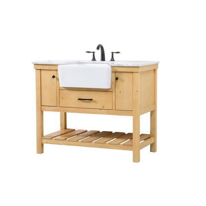 42 inch Single bathroom vanity in natural wood