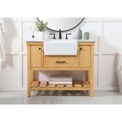 42 inch Single bathroom vanity in natural wood