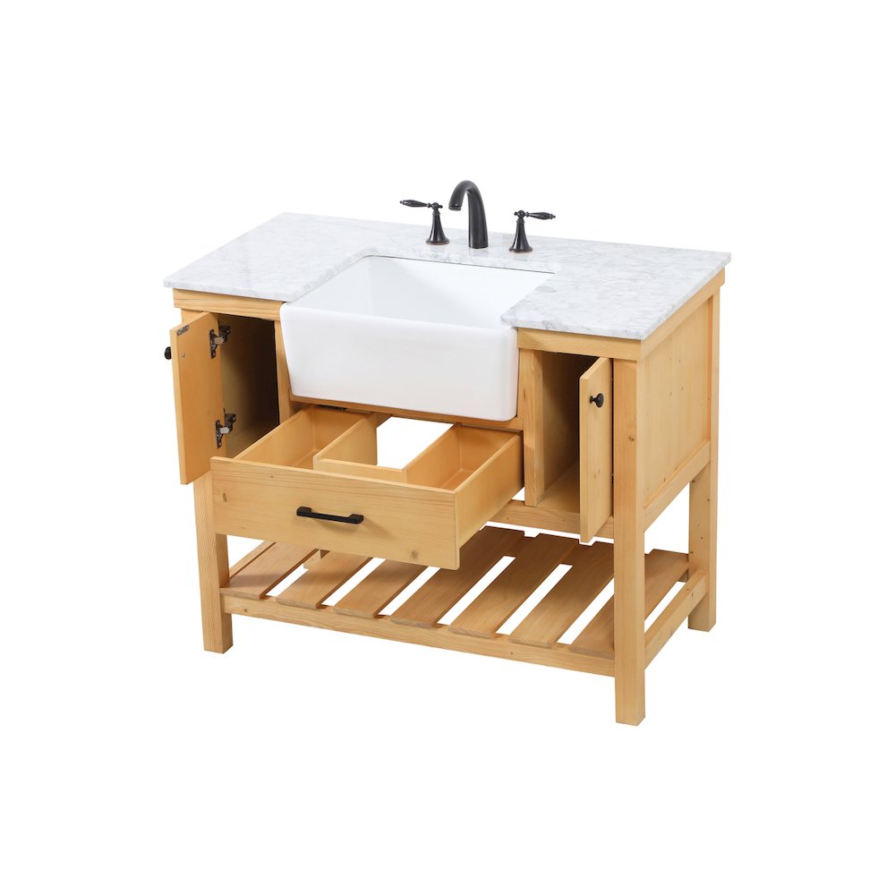 42 inch Single bathroom vanity in natural wood