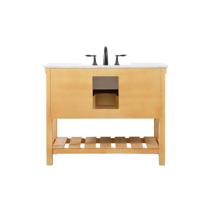 42 inch Single bathroom vanity in natural wood