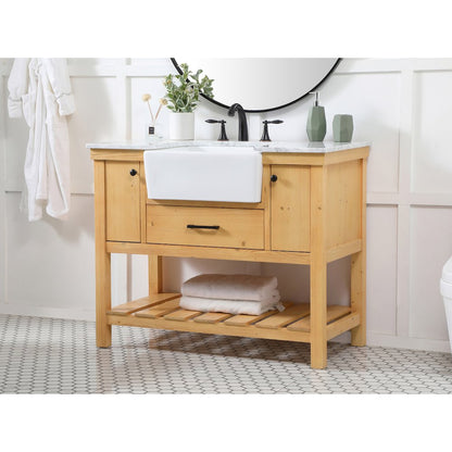 42 inch Single bathroom vanity in natural wood