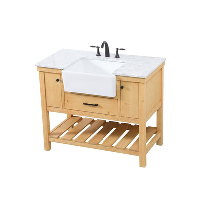 42 inch Single bathroom vanity in natural wood