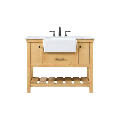 42 inch Single bathroom vanity in natural wood