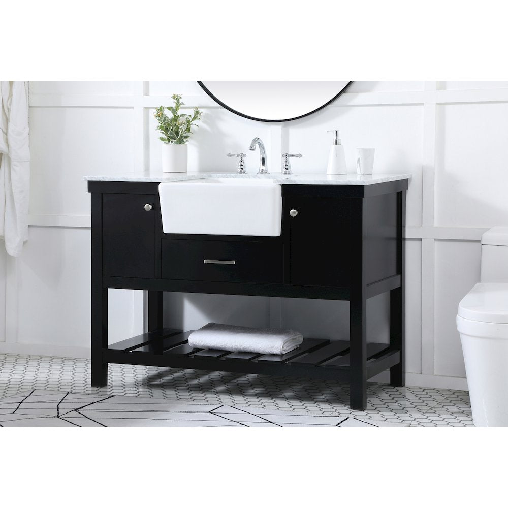 48 inch Single bathroom vanity in black
