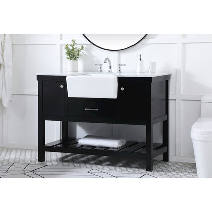 48 inch Single bathroom vanity in black