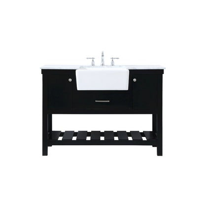 48 inch Single bathroom vanity in black