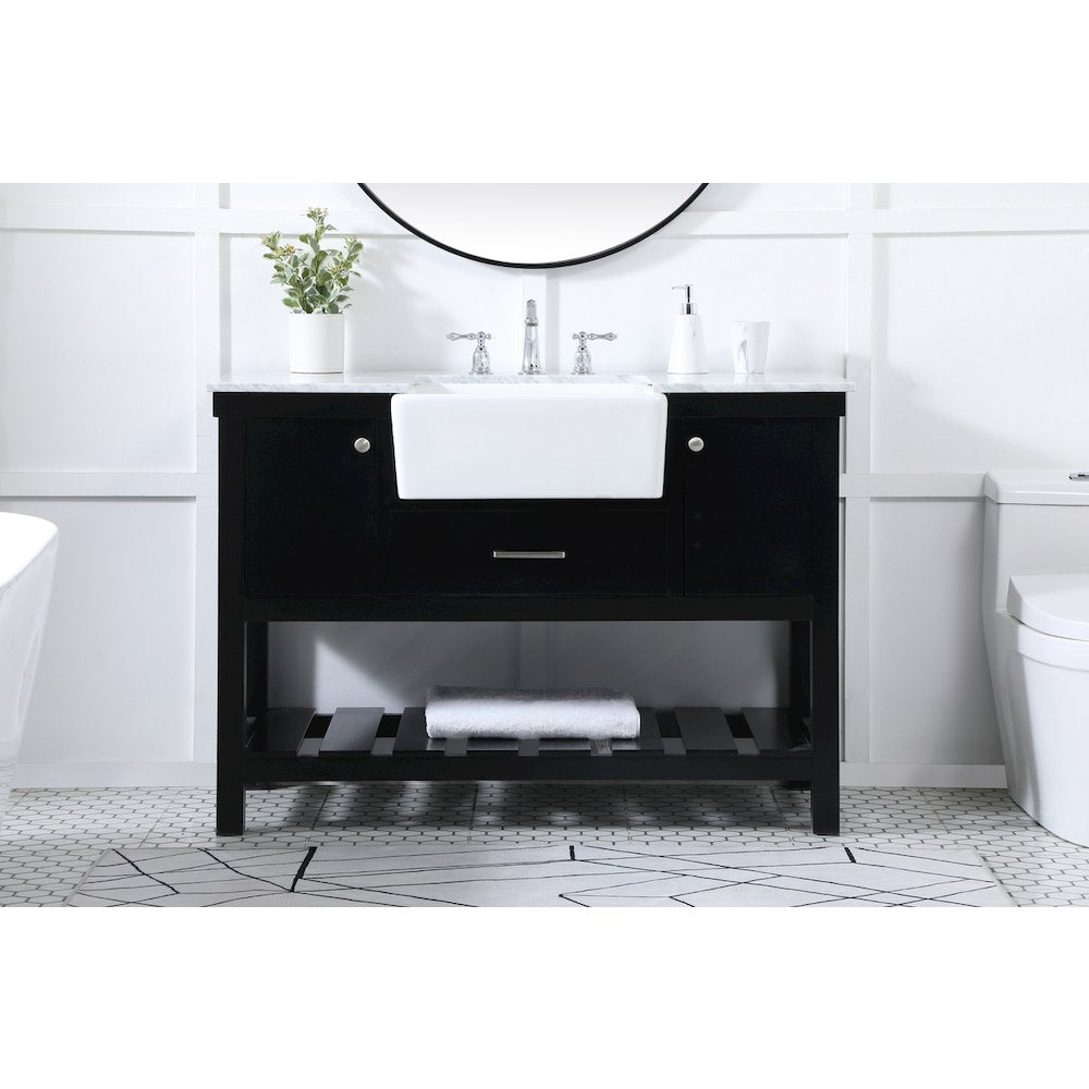 48 inch Single bathroom vanity in black