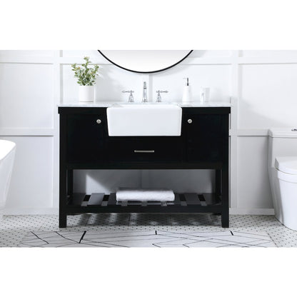 48 inch Single bathroom vanity in black
