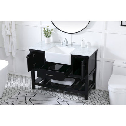 48 inch Single bathroom vanity in black