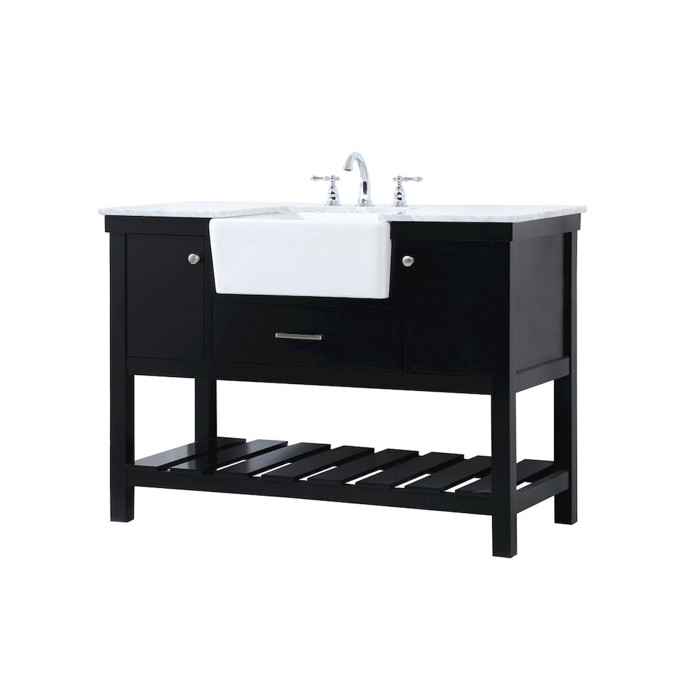 48 inch Single bathroom vanity in black