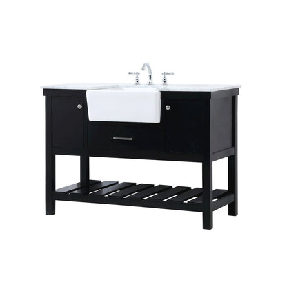 48 inch Single bathroom vanity in black