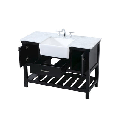 48 inch Single bathroom vanity in black