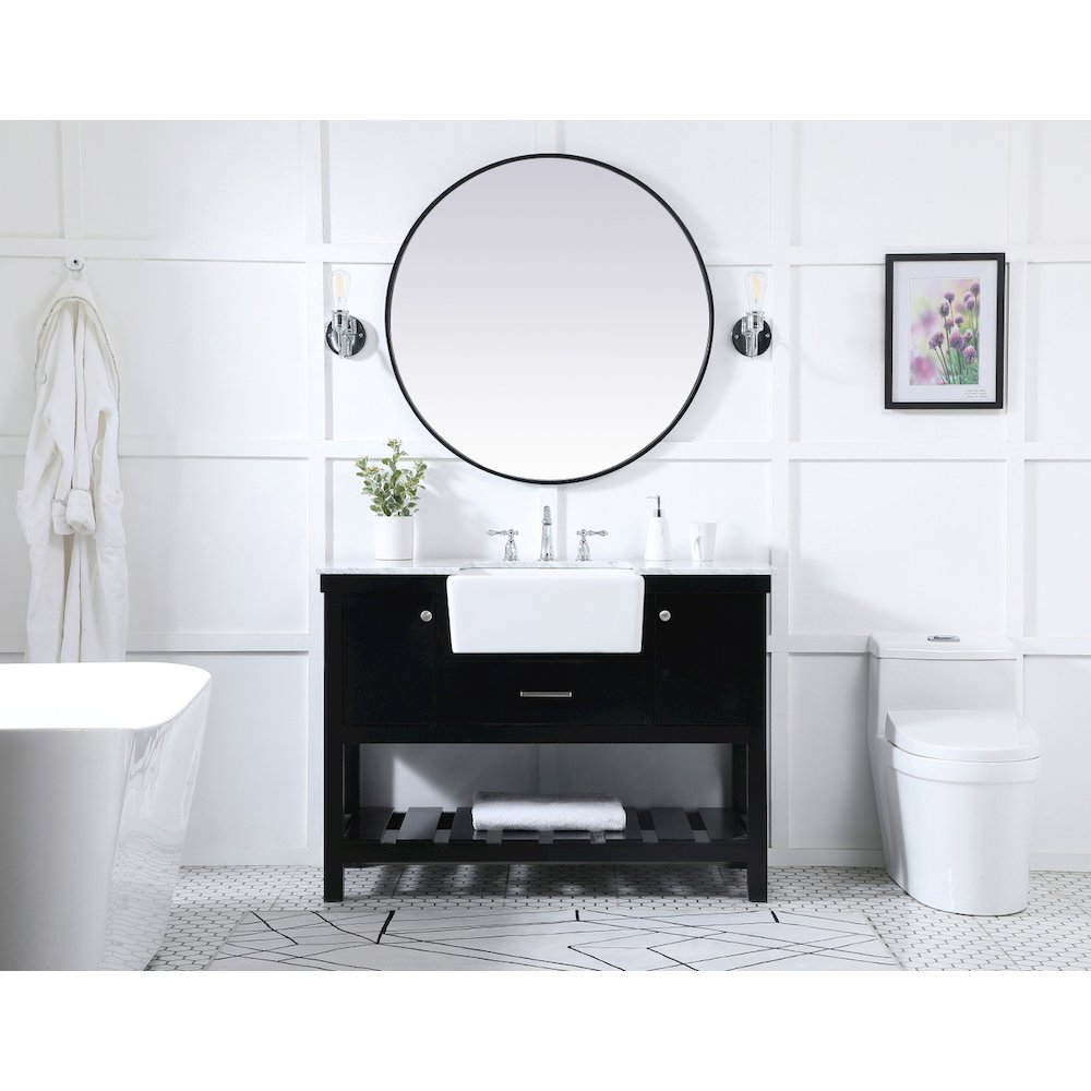 48 inch Single bathroom vanity in black