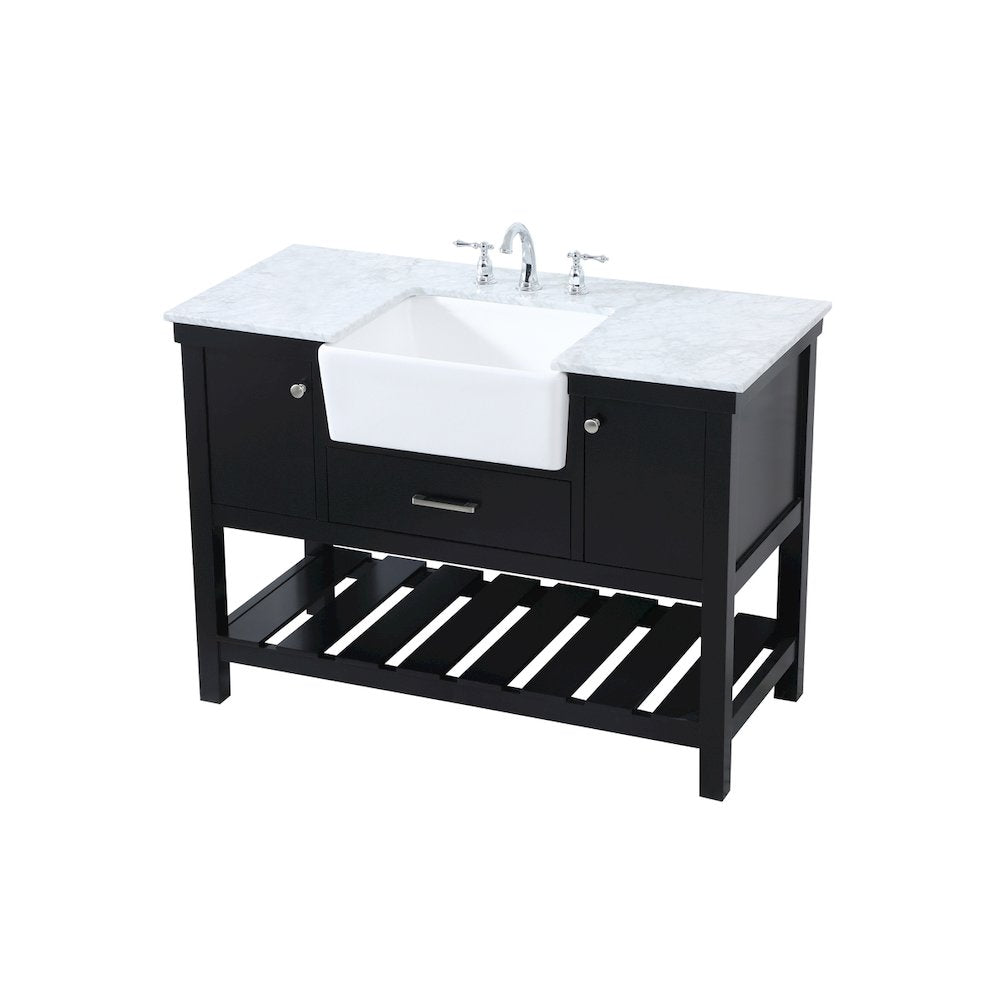 48 inch Single bathroom vanity in black
