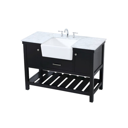 48 inch Single bathroom vanity in black