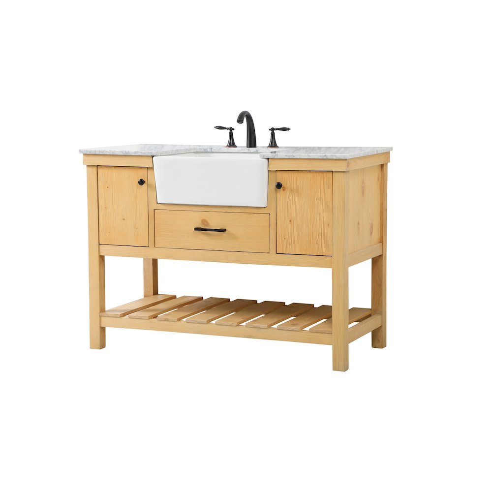 48 inch Single bathroom vanity in natural wood