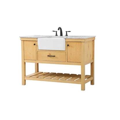 48 inch Single bathroom vanity in natural wood