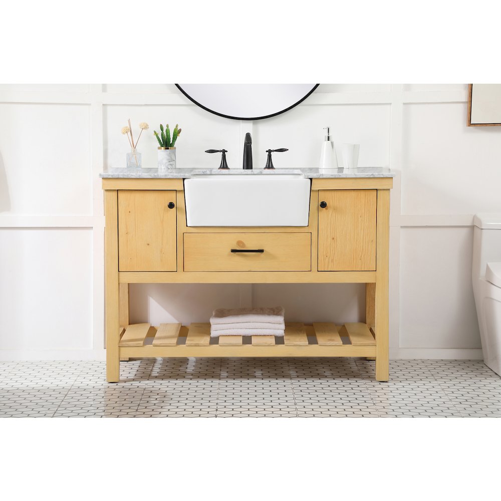 48 inch Single bathroom vanity in natural wood