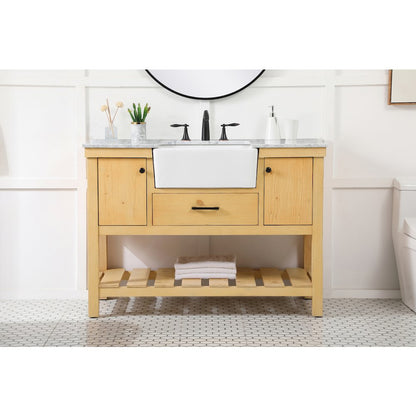 48 inch Single bathroom vanity in natural wood