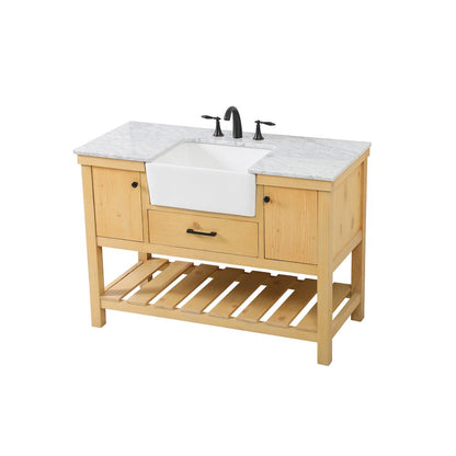 48 inch Single bathroom vanity in natural wood