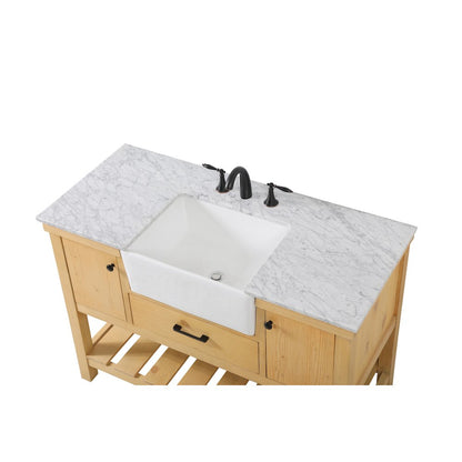48 inch Single bathroom vanity in natural wood
