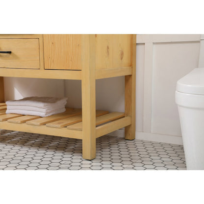 48 inch Single bathroom vanity in natural wood