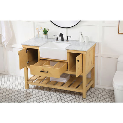 48 inch Single bathroom vanity in natural wood