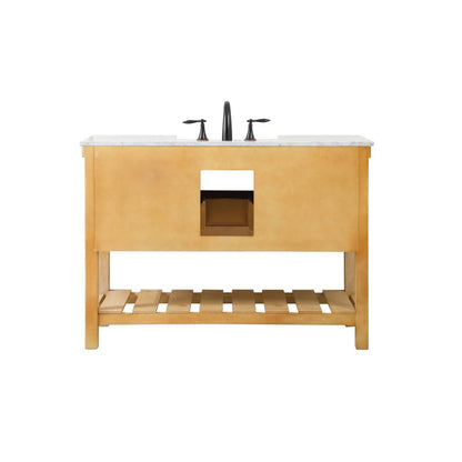 48 inch Single bathroom vanity in natural wood