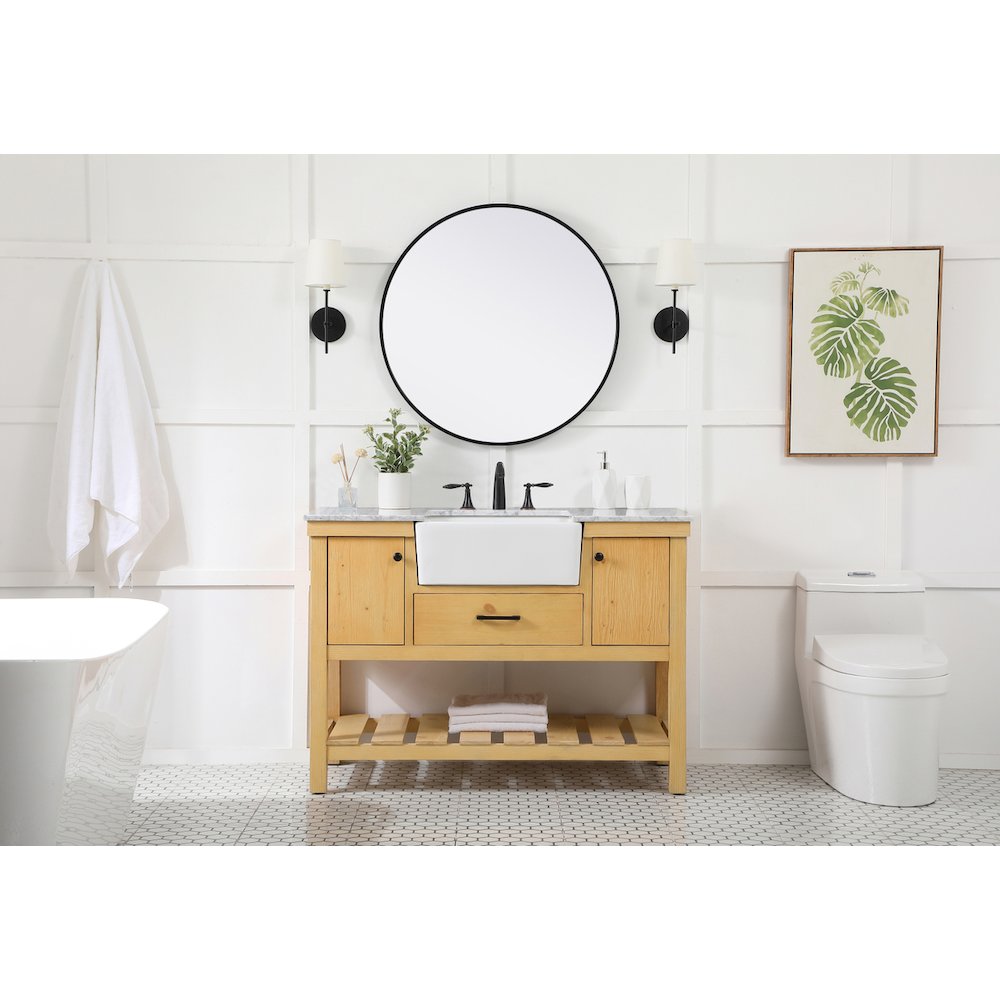48 inch Single bathroom vanity in natural wood