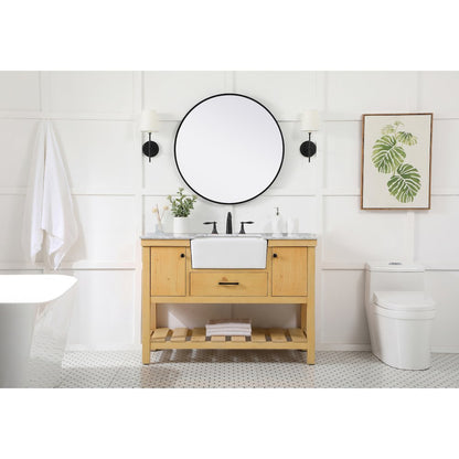 48 inch Single bathroom vanity in natural wood