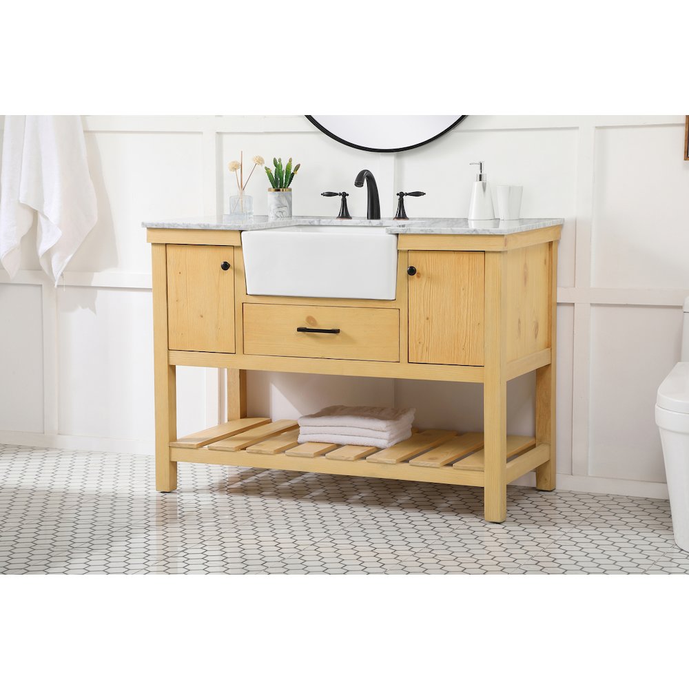 48 inch Single bathroom vanity in natural wood
